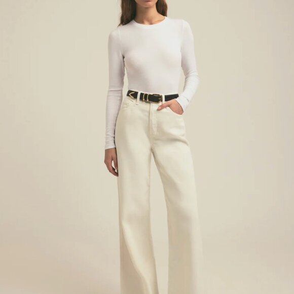 Favorite Daughter BNWT Ecru Wide Leg “Masha” Jeans - size 26 - Picture 2 of 8